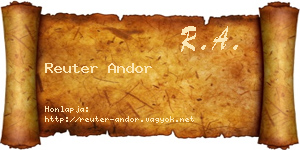 Reuter Andor névjegykártya